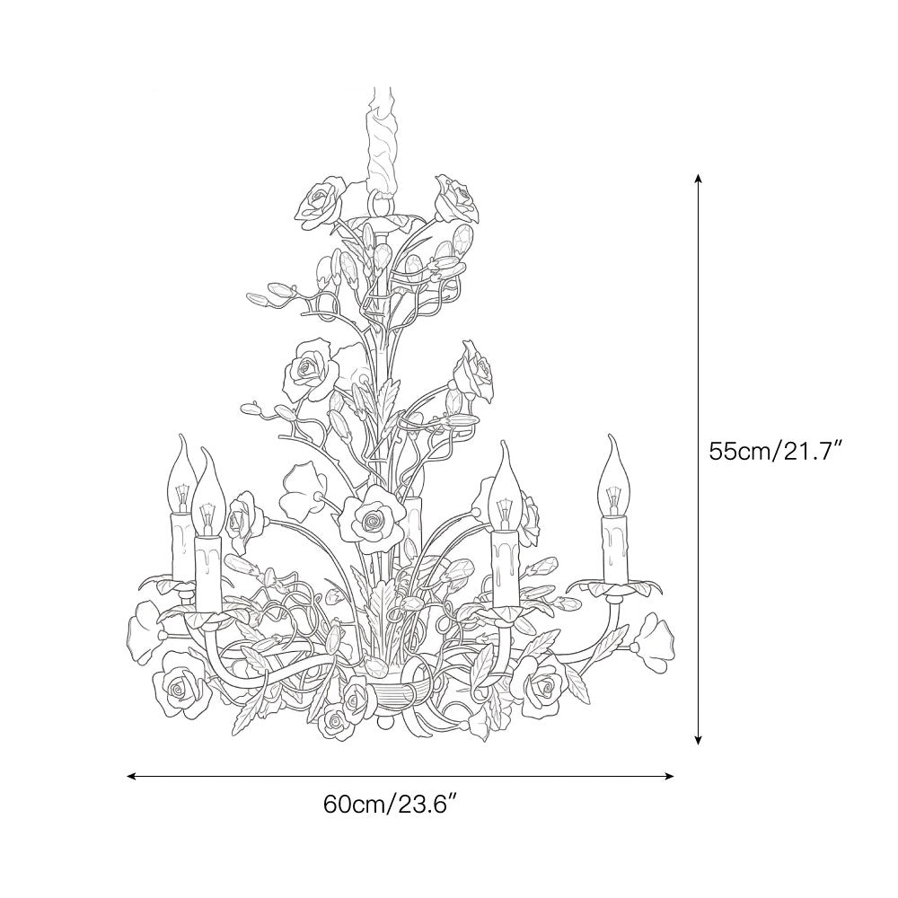 ceramic-rose-vine-chandelier
