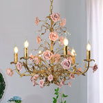 ceramic-rose-vine-chandelier