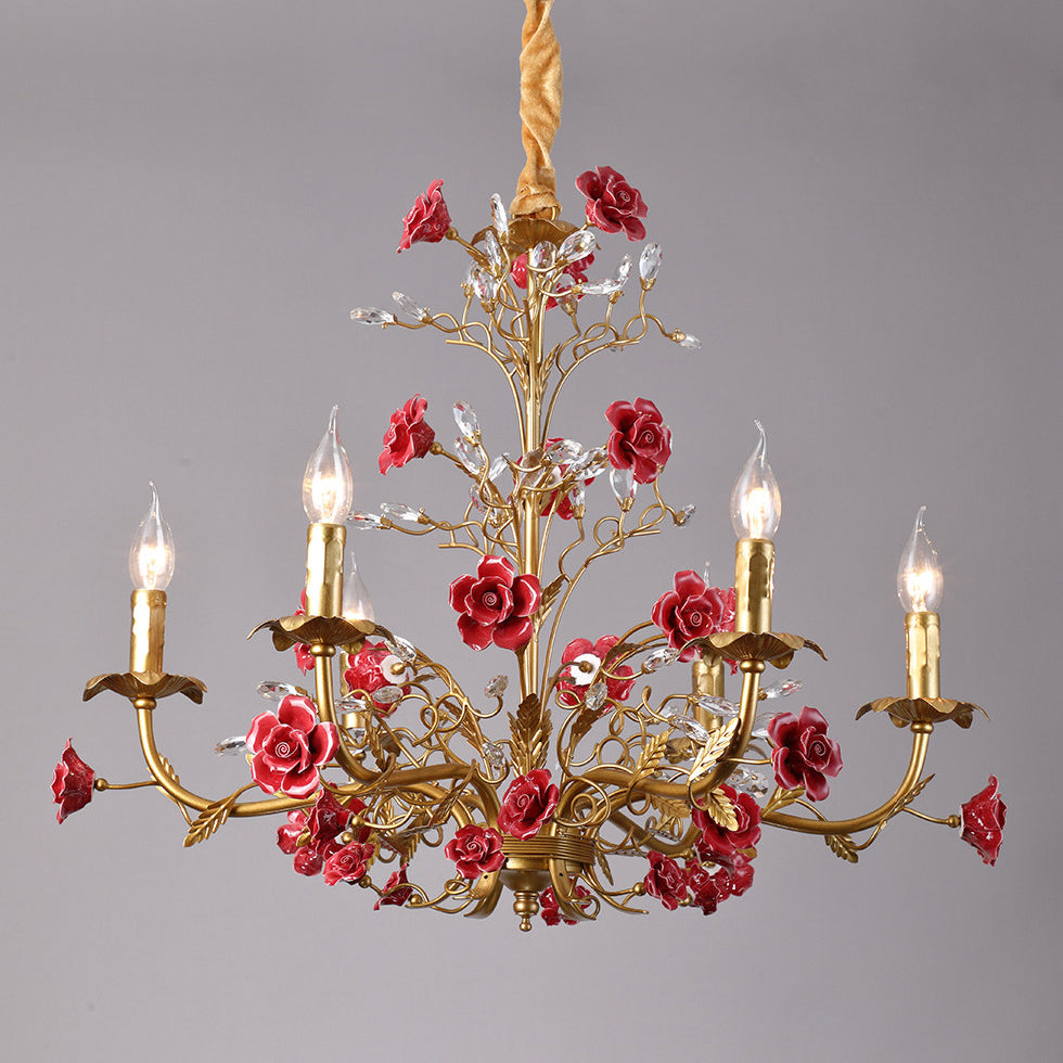 ceramic-rose-vine-chandelier