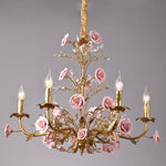 ceramic-rose-vine-chandelier
