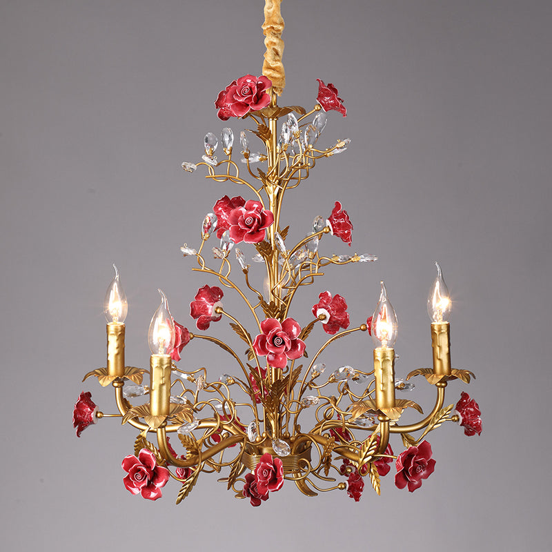 ceramic-rose-vine-chandelier