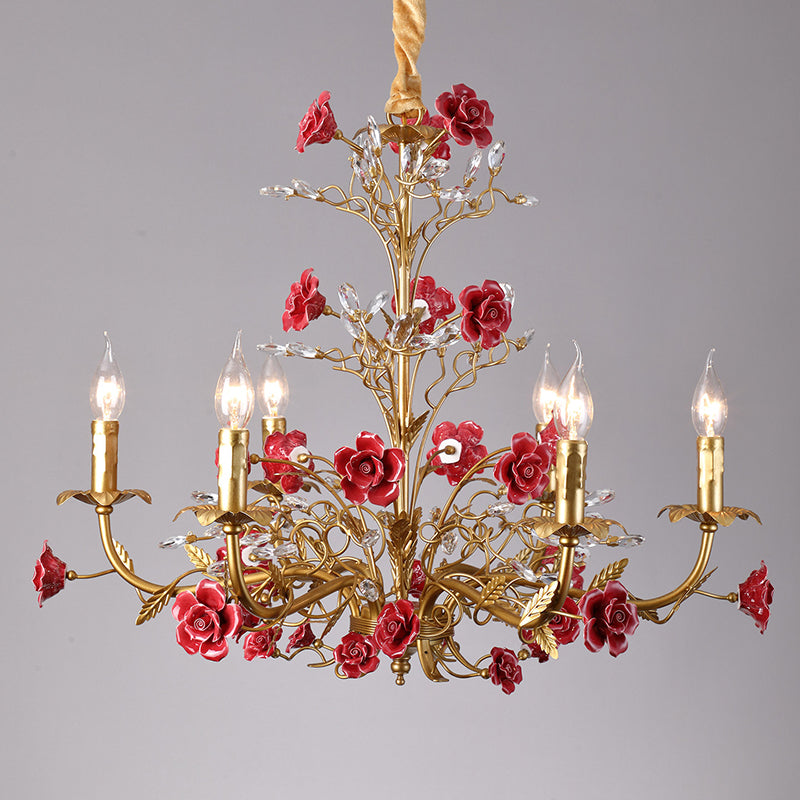 ceramic-rose-vine-chandelier