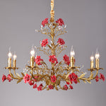 ceramic-rose-vine-chandelier