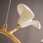 Cerisium Blossom Chandelier – Sculptural Ceramic & Iron Pendant Light
