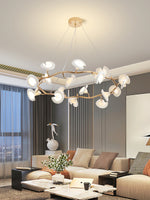 Cerisium Blossom Chandelier – Sculptural Ceramic & Iron Pendant Light