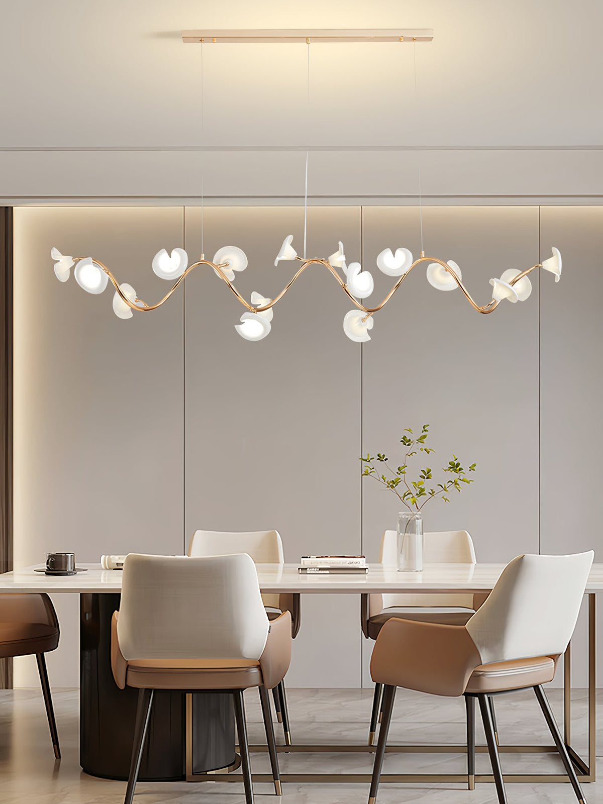 Cerisium Blossom Chandelier – Sculptural Ceramic & Iron Pendant Light