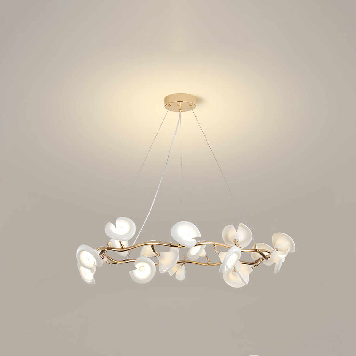 Cerisium Blossom Chandelier – Sculptural Ceramic & Iron Pendant Light