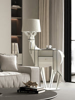 Cervus Deep Floor Lamp with Side Table and Storage, Matte Black