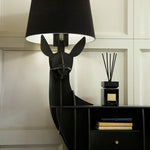 Cervus Deep Floor Lamp with Side Table and Storage, Matte Black