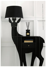 Cervus Deep Floor Lamp with Side Table and Storage, Matte Black