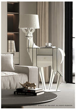 Cervus Deep Floor Lamp with Side Table and Storage, Matte Black