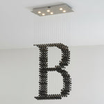 Charcoal Sculptural LED Chandelier – Modern Linear Pendant for Dining & Living Spaces