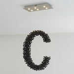 Charcoal Chandelier C – Modern Linear LED Pendant for Luxury Interiors