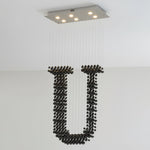 Charcoal Sculptural Linear LED Chandelier for Modern Interiors