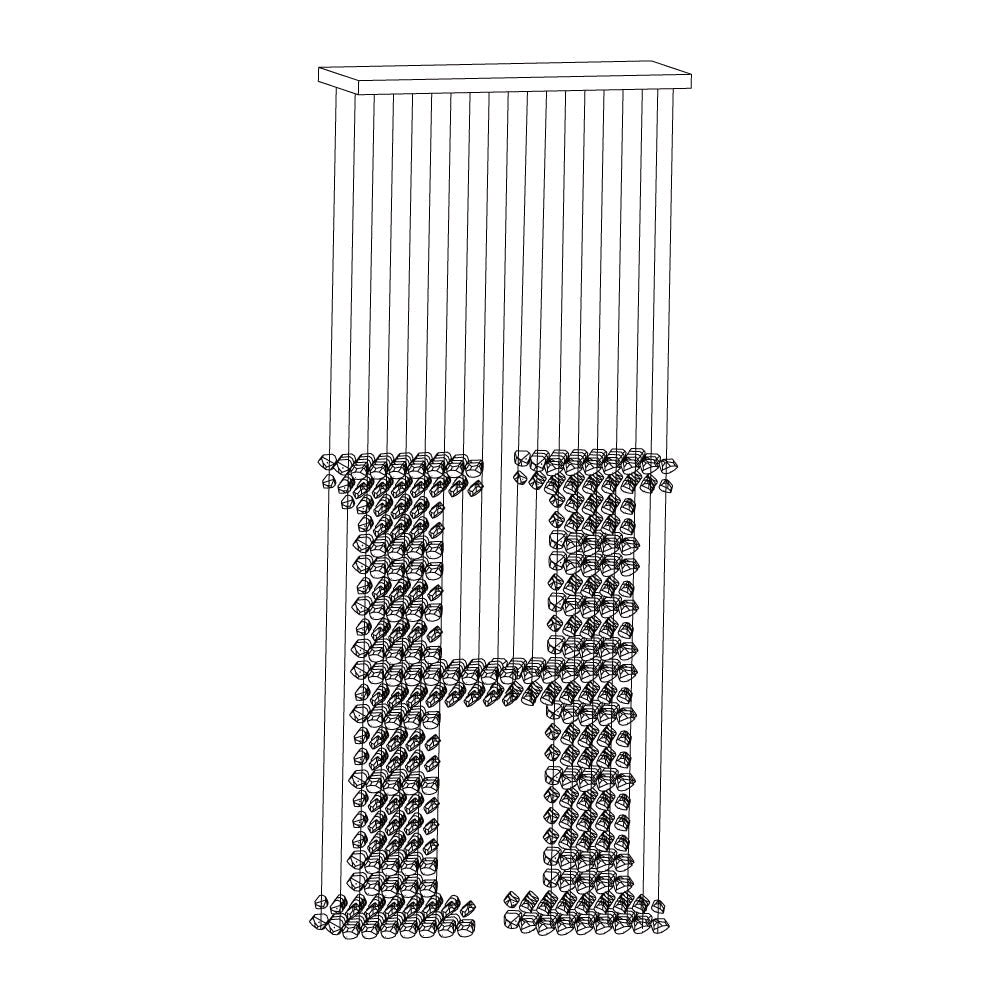 Charcoal Chandelier Letters G-L | Handcrafted Stone LED Pendant