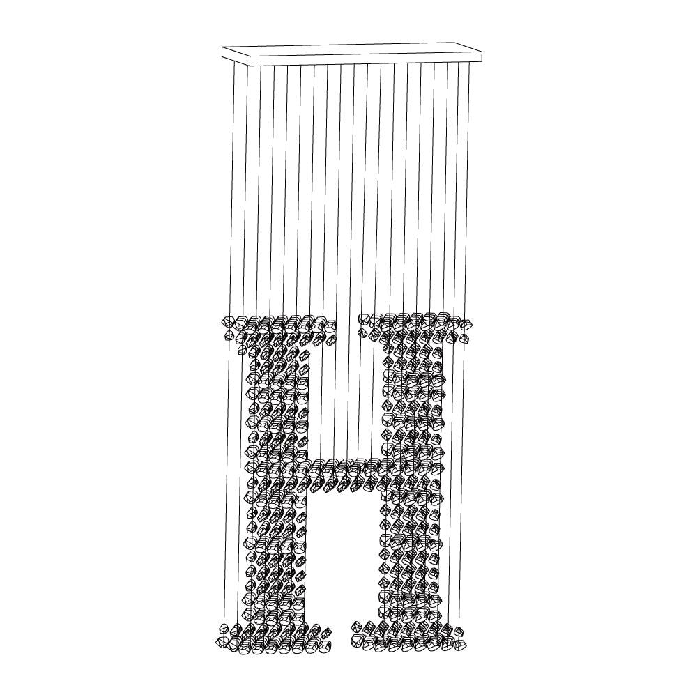 Charcoal Hanging Chandelier with Integrated LED – Modern Architectural Pendant