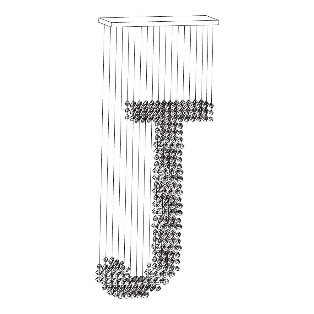 Charcoal Chandelier Letters G-L | Handcrafted Stone LED Pendant