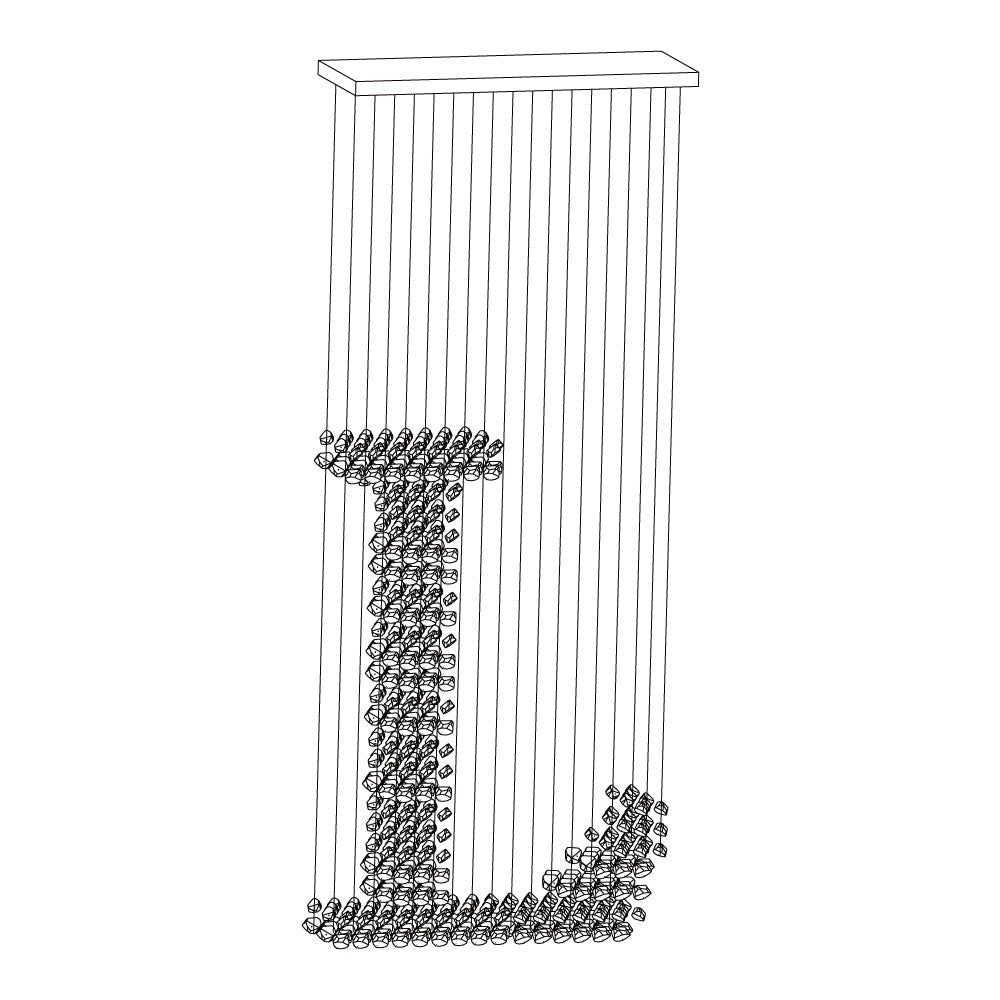 Charcoal Chandelier Letters G-L | Handcrafted Stone LED Pendant