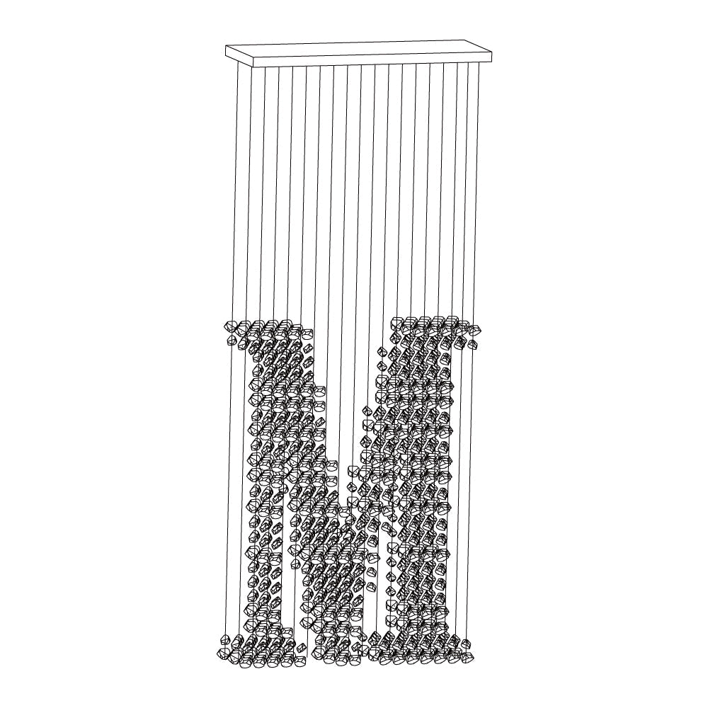 Charcoal Linear Chandelier with Integrated LED – Modern Art Pendant for Dining and Living Spaces