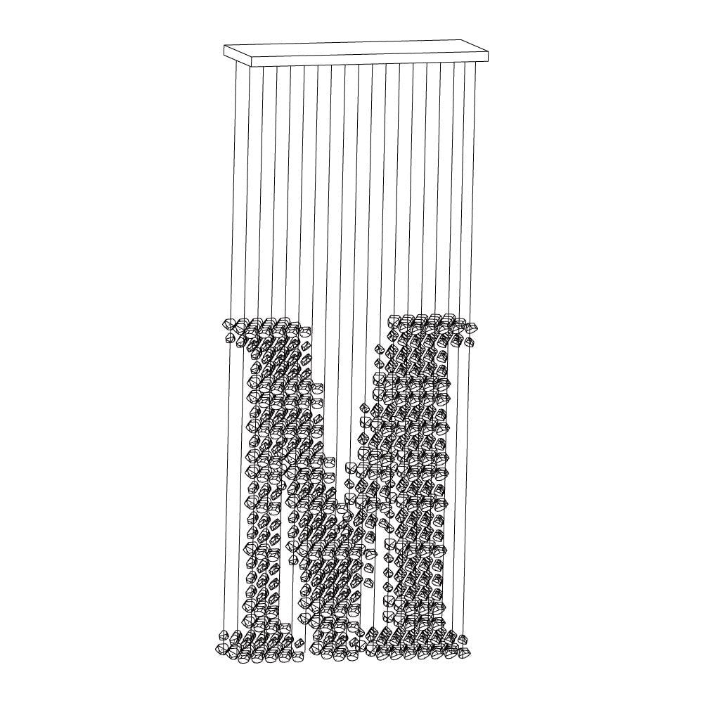 Charcoal Linear LED Chandelier in Black Iron for Modern Interiors