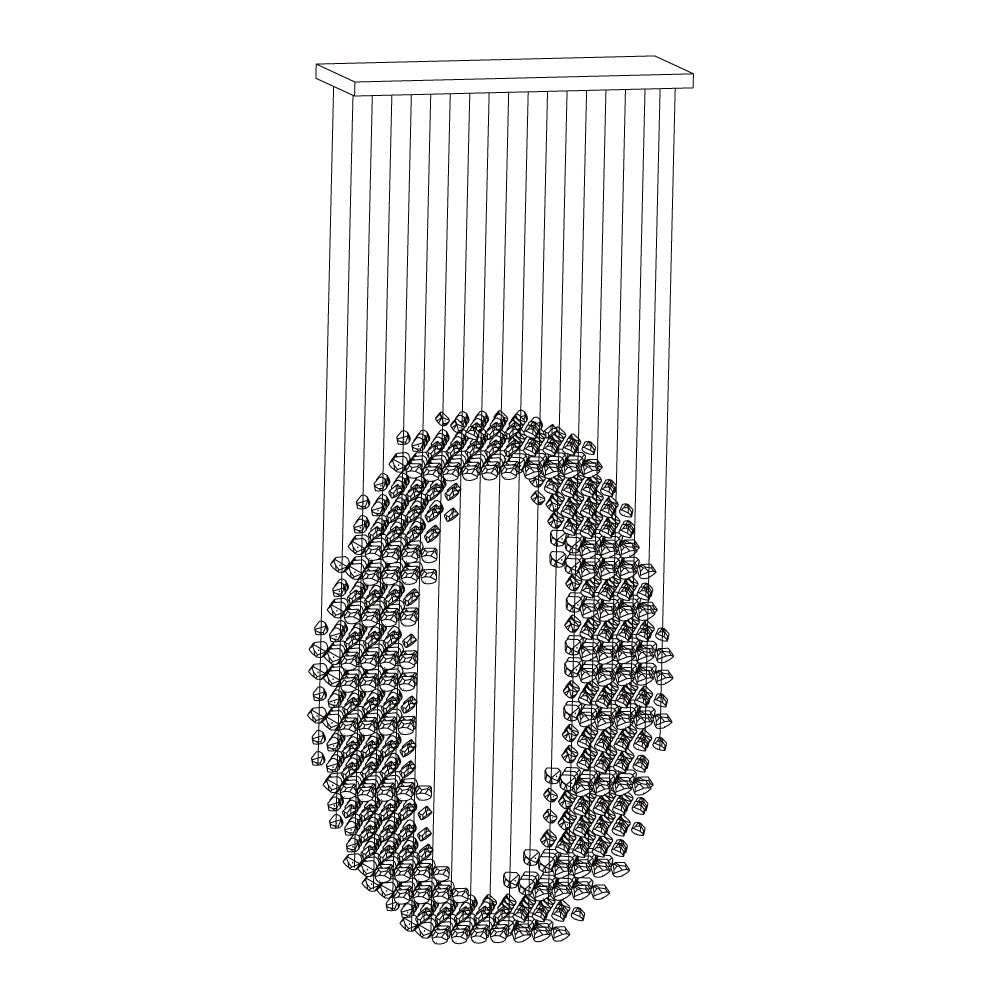 Charcoal Linear Chandelier with Integrated LED – Modern Art Pendant for Dining and Living Spaces