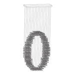 Charcoal Linear Chandelier in Black Iron and Stone for Modern Interiors