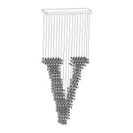 Charcoal Linear Chandelier V – Modern Stone & Metal LED Pendant