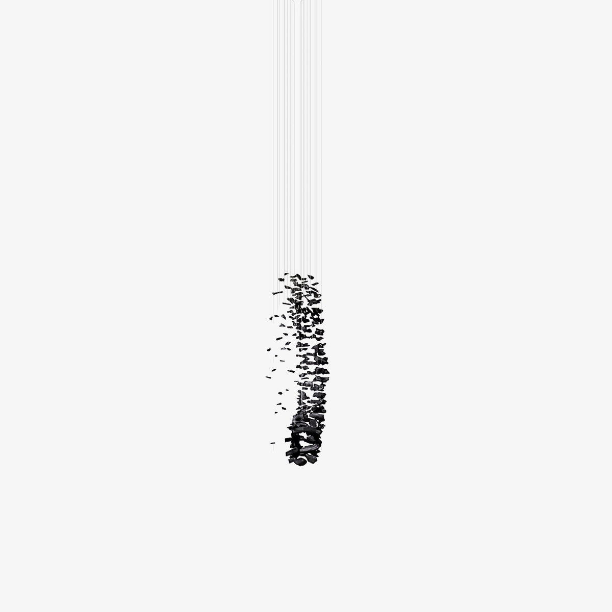 Charcoal Cascade Pixel Chandelier – Modern Stone LED Pendant for Living and Dining Spaces
