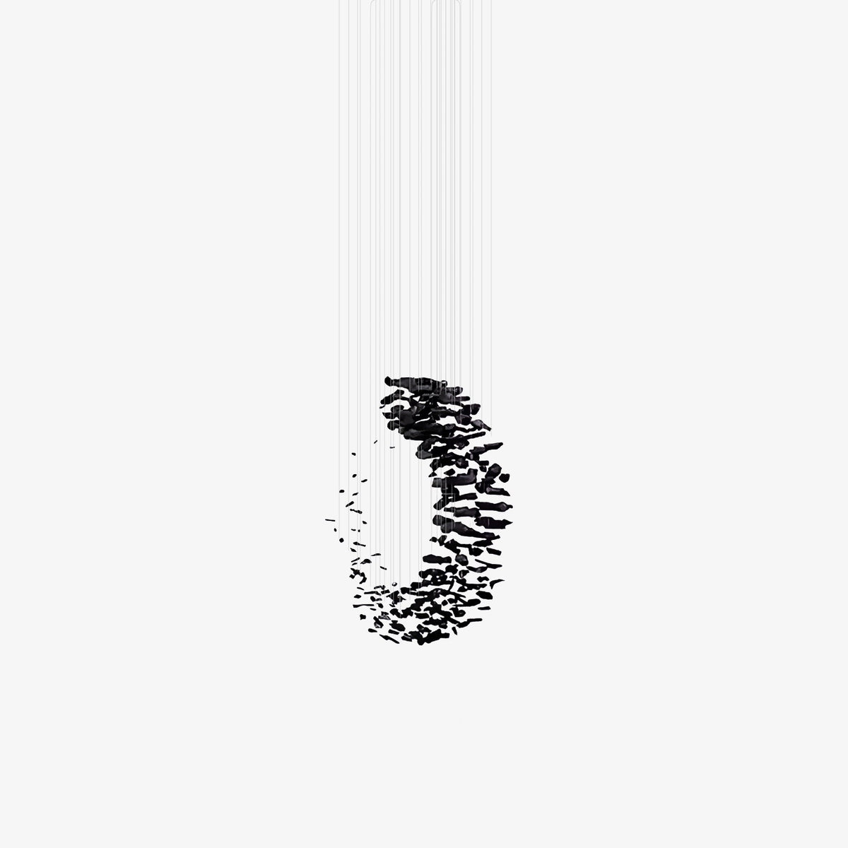 Charcoal Cascade Pixel Chandelier – Modern Stone LED Pendant for Living and Dining Spaces