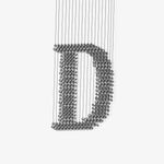 Charcoal Sculptural Linear Chandelier in Black Iron for Modern Interiors
