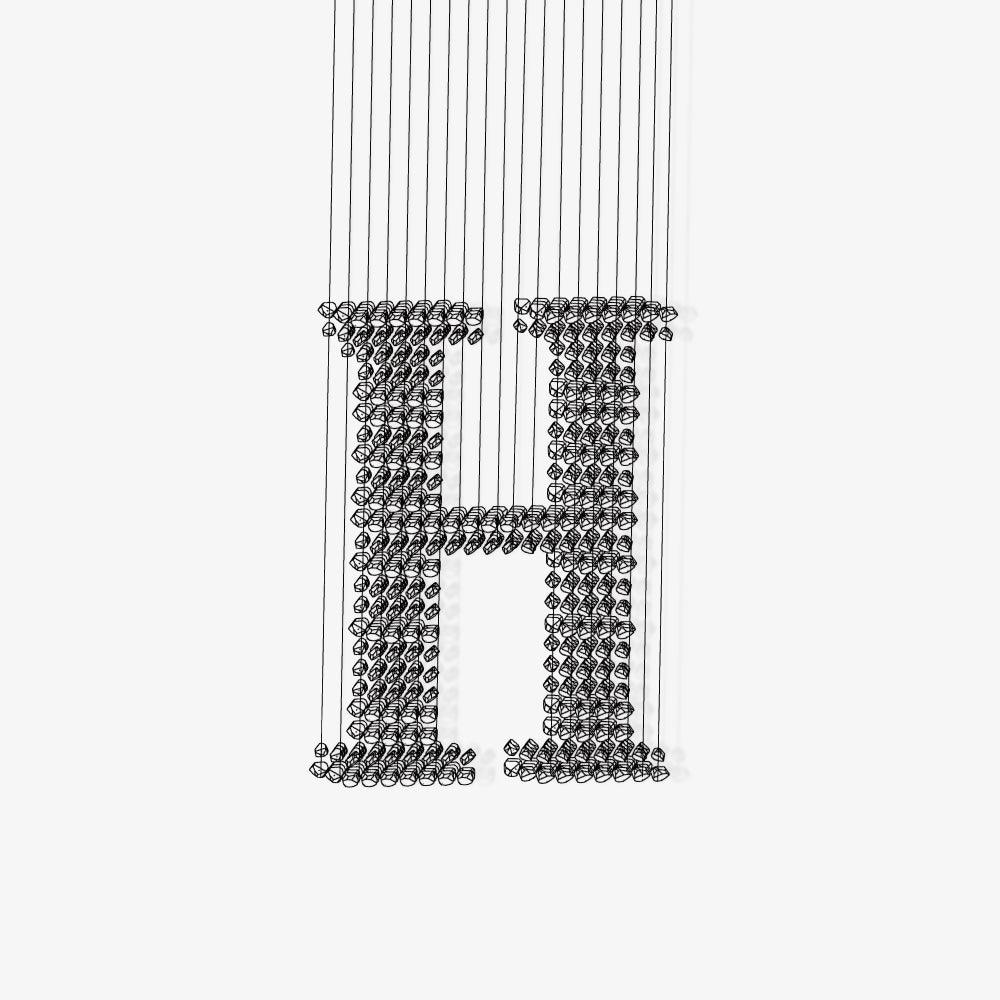 Charcoal Hanging Chandelier with Integrated LED – Modern Architectural Pendant