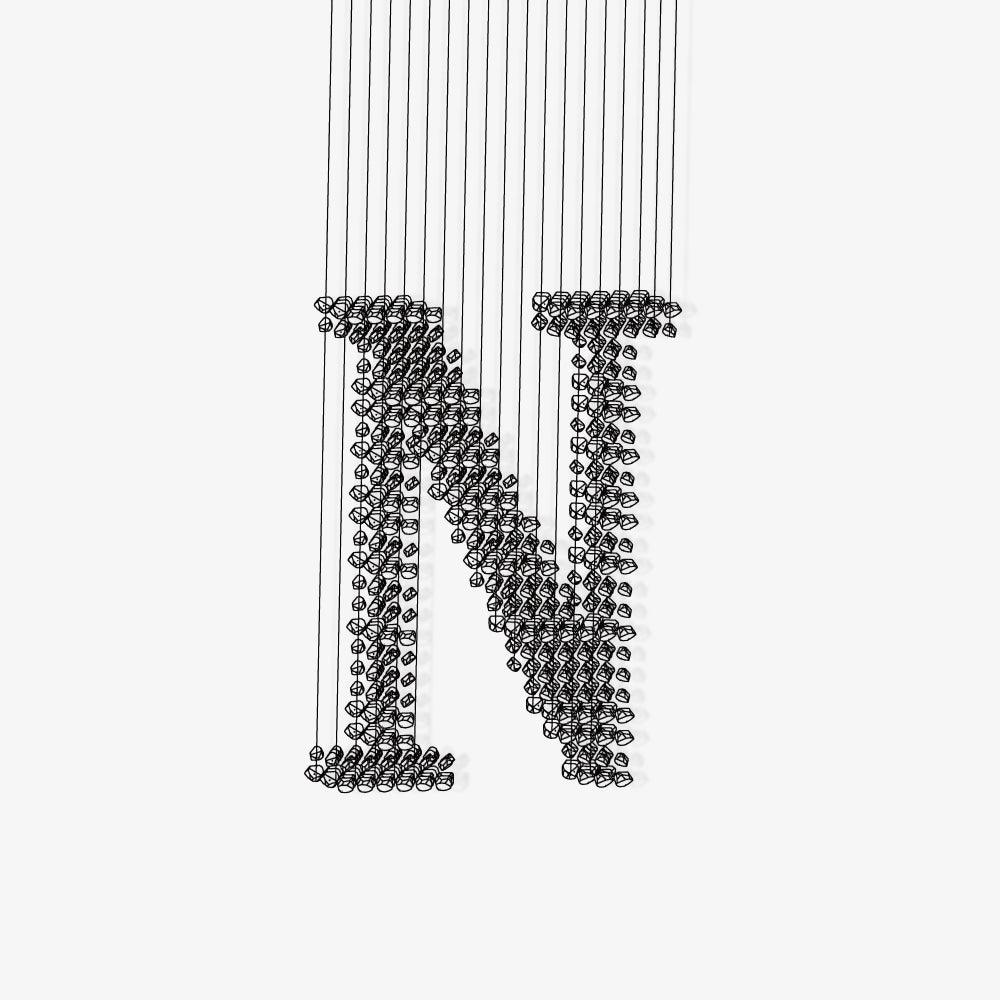 Charcoal Artistry Linear LED Chandelier in Black and Chrome