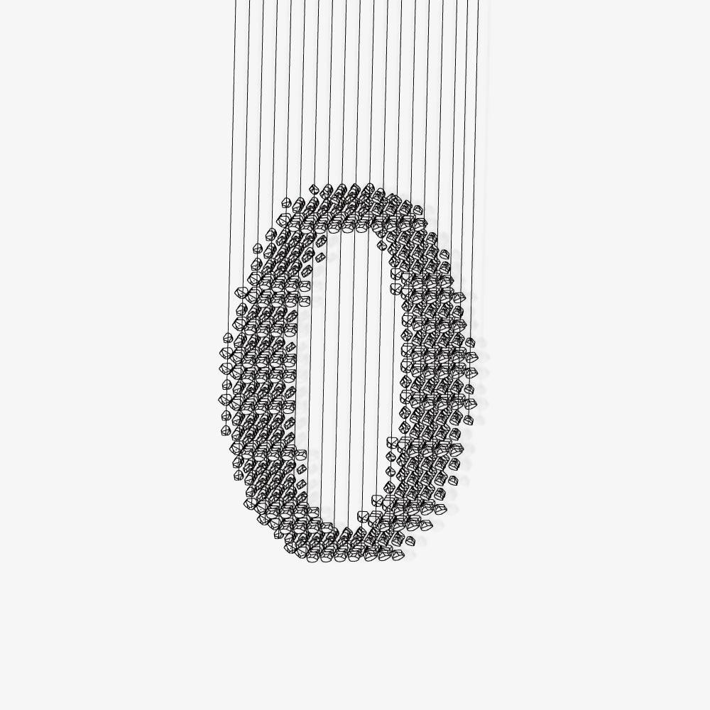 Charcoal Linear Chandelier in Black Iron and Stone for Modern Interiors