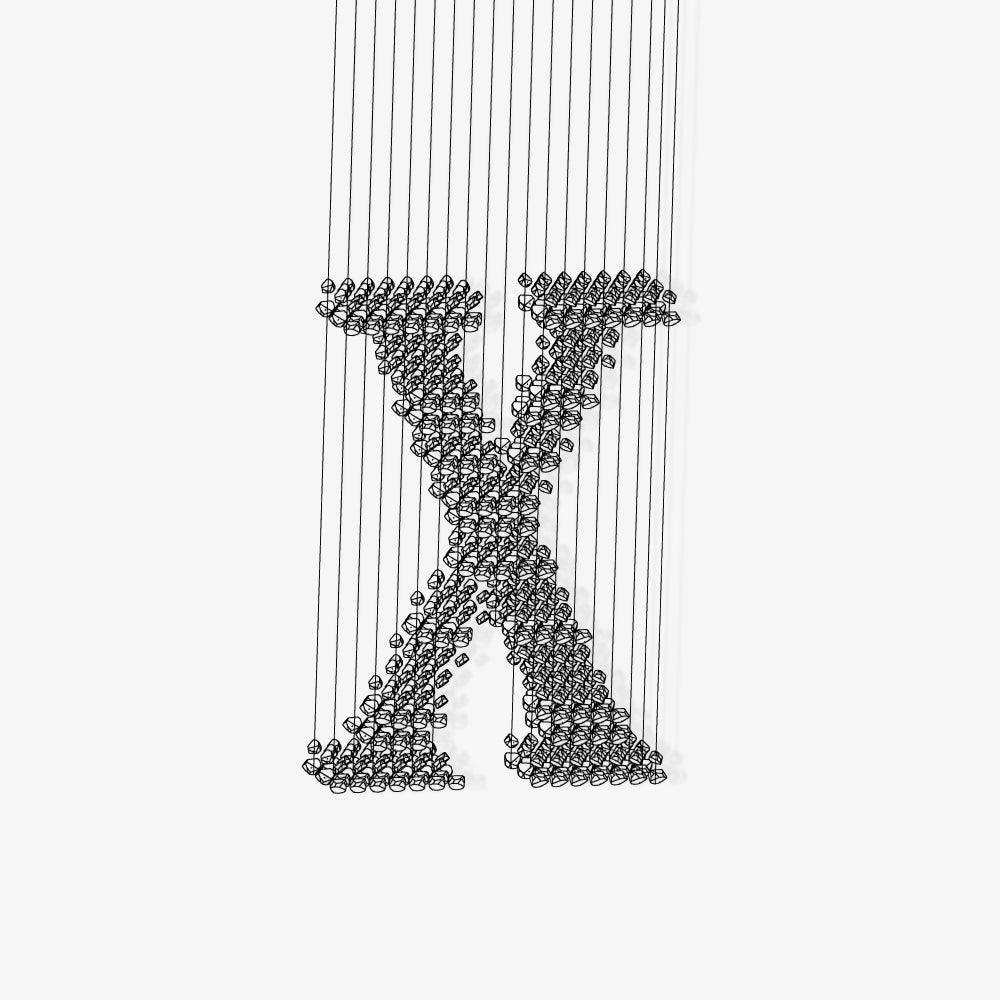 Charcoal Chandelier X – Modern Linear LED Pendant for Dining & Living Spaces