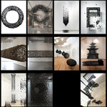 Charcoal Hourglass Chandelier — Modern Stone Pendant for Grand Interiors