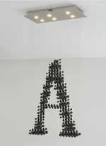 Charcoal Sculptural LED Chandelier – Modern Linear Pendant for Living and Dining Spaces