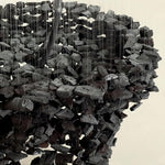 Charcoal Sculptural Linear Chandelier in Black Iron for Modern Interiors