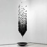 Charcoal Hourglass Chandelier — Modern Stone Pendant for Grand Interiors