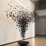 Charcoal Hourglass Chandelier — Modern Stone Pendant for Grand Interiors