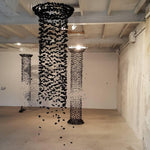 Charcoal Chandelier Letters G-L | Handcrafted Stone LED Pendant