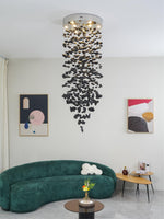 Charcoal Chandelier Letters G-L | Handcrafted Stone LED Pendant