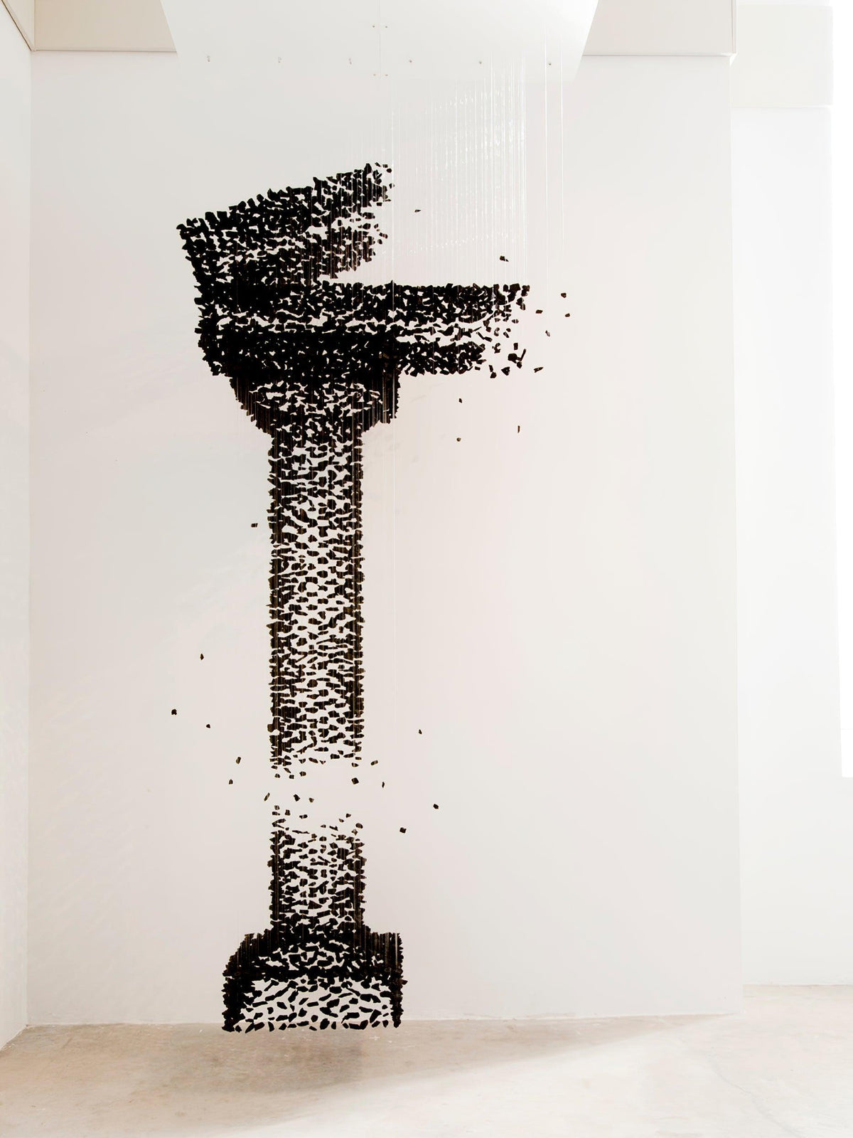 Charcoal Chandelier Letters G-L | Handcrafted Stone LED Pendant