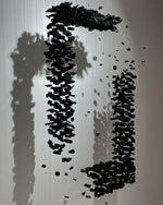 Charcoal Linear Chandelier with Integrated LED – Modern Art Pendant for Dining and Living Spaces