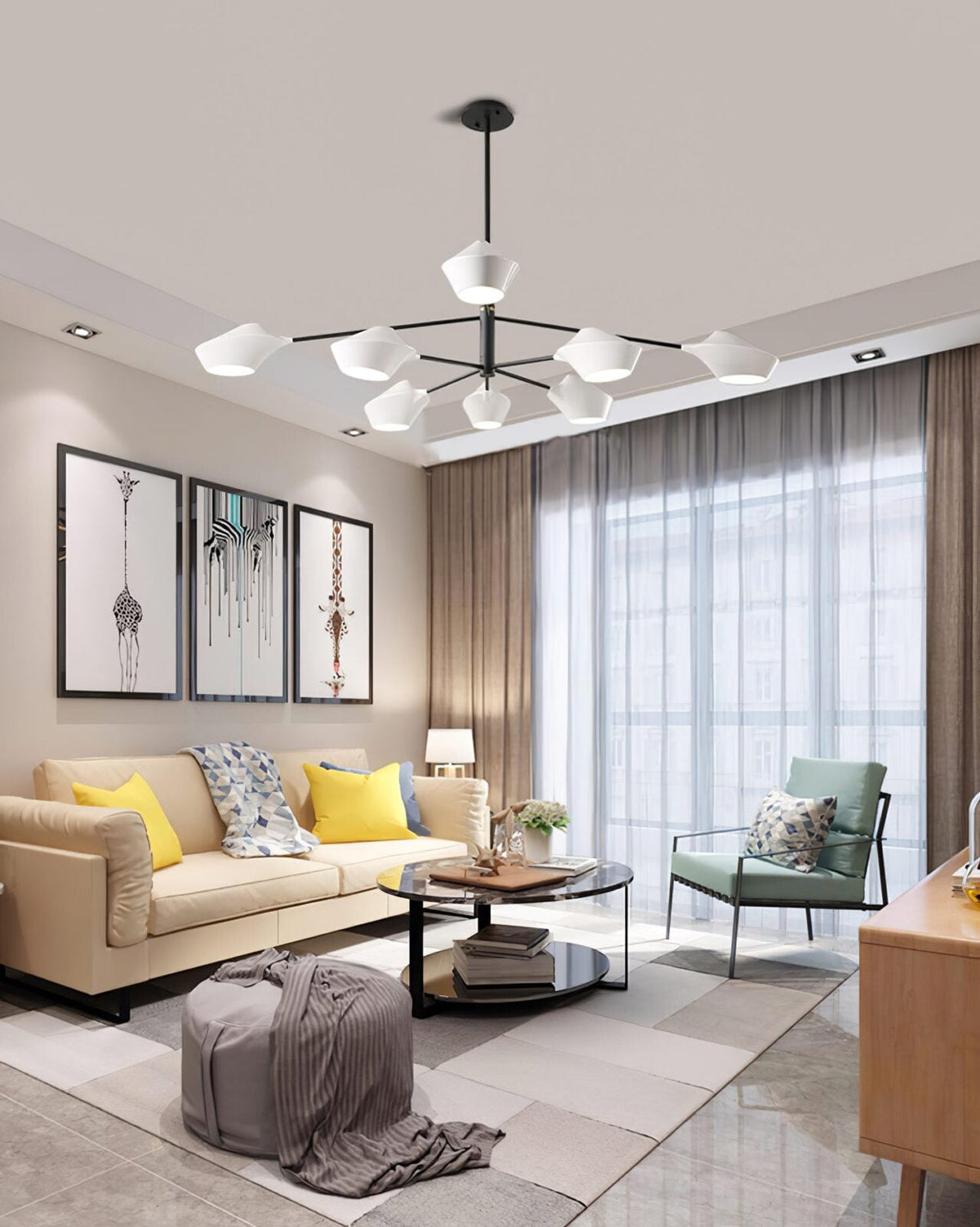 Charming Modern Hexagonal Chandelier