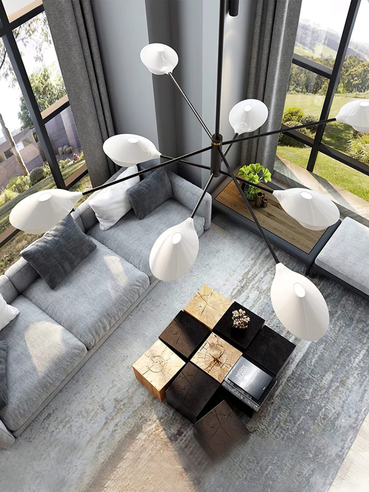 Charming Modern Hexagonal Chandelier
