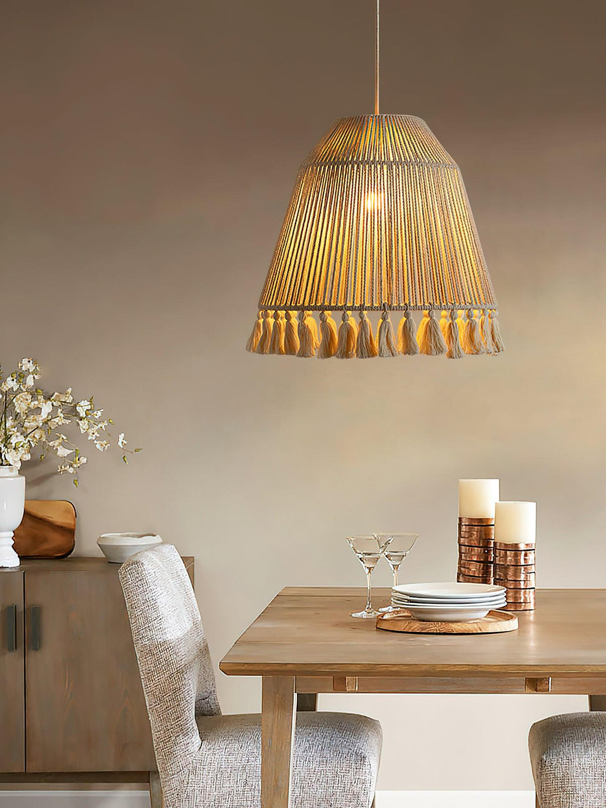 Chase Tassel Pendant Light — Natural Hemp Rope Designer Ceiling Lamp