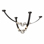 Orvyn Leather Arc Chandelier – Modern Linear LED Pendant Light