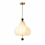 Maribel Floral Fabric Pendant Light with Wooden Accents