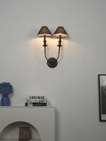 Chester Wall Sconce – Modern Black Metal & Fabric Shade for Bedroom and Living Room