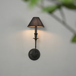 Chester Wall Sconce – Modern Black Metal & Fabric Shade for Bedroom and Living Room